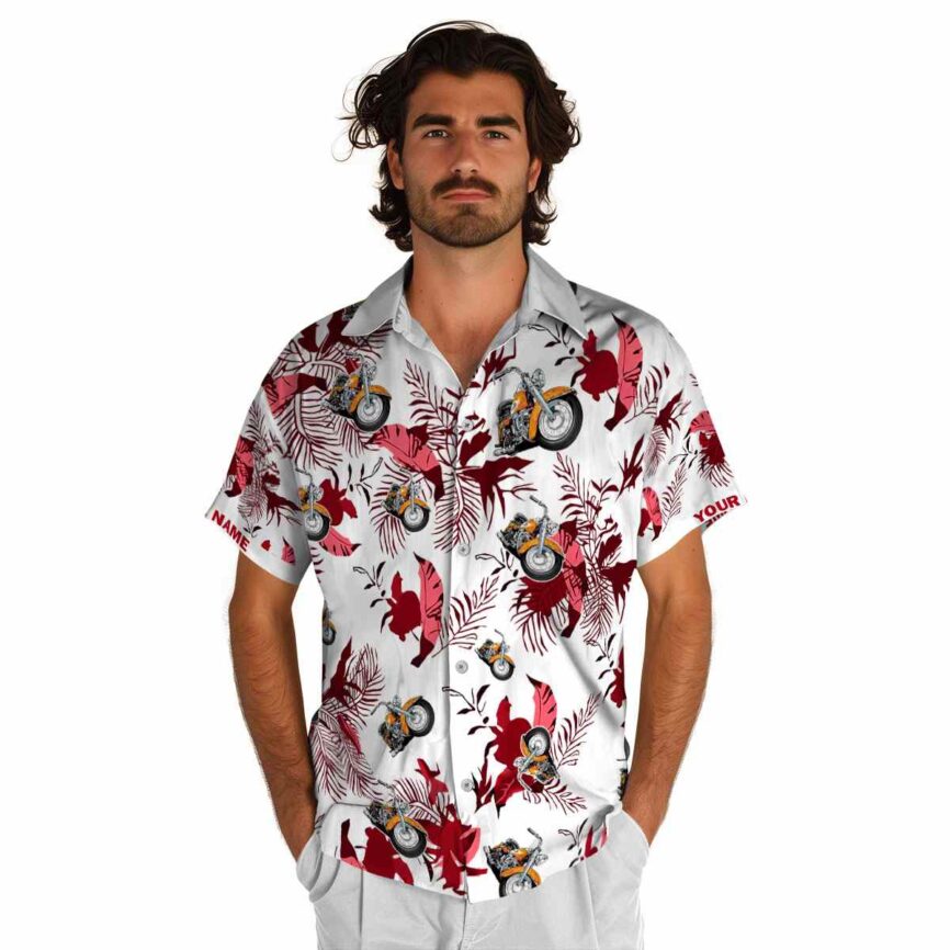 Customized Motorcycle Leafy Accents Hawaiian Shirt New Arrival