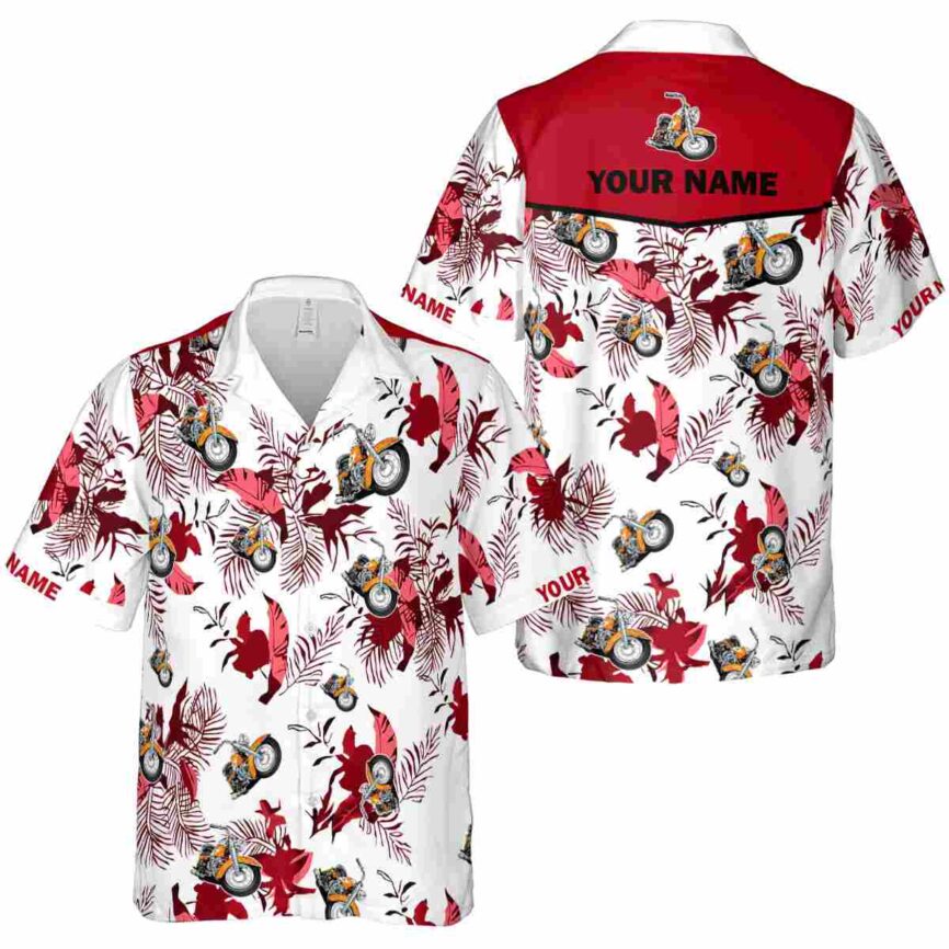 Customized Motorcycle Leafy Accents Hawaiian Shirt Premium grade