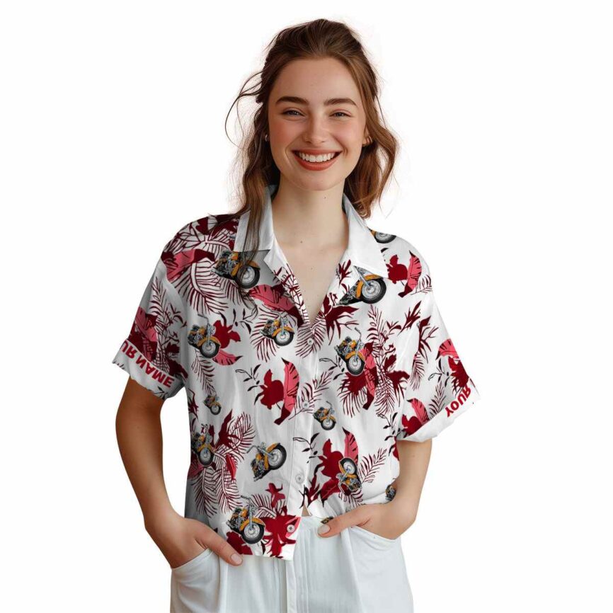 Customized Motorcycle Leafy Accents Hawaiian Shirt Top rated