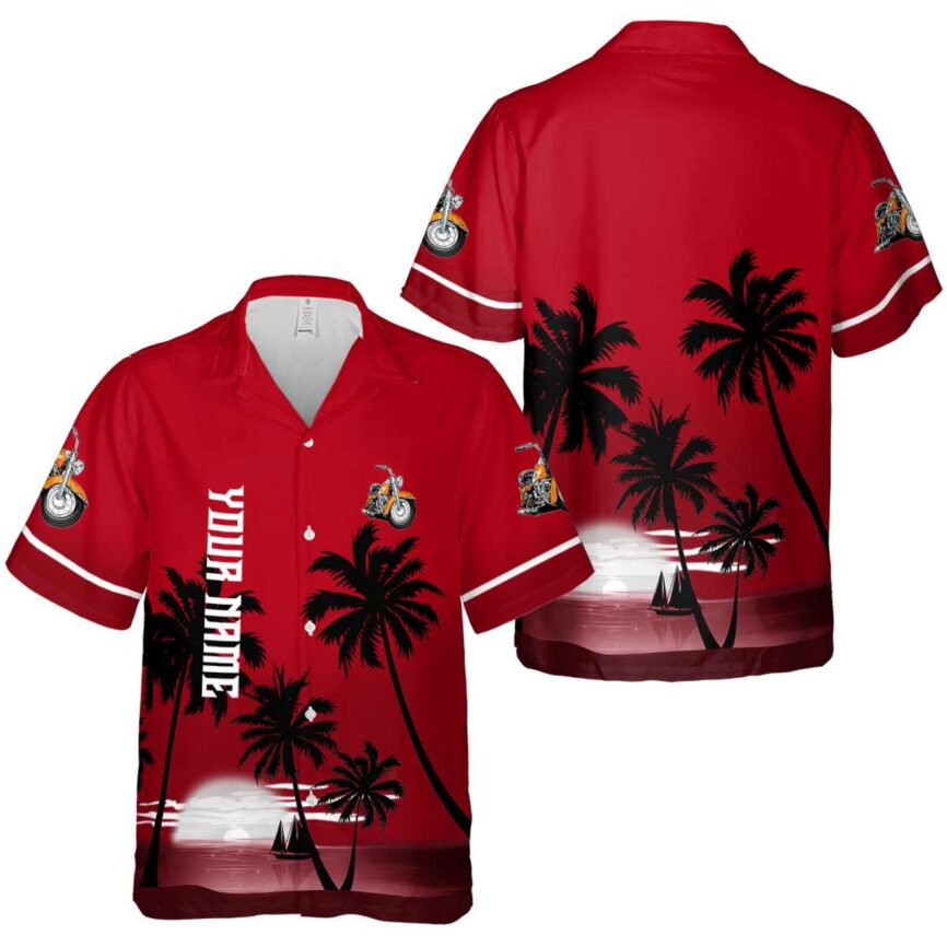 Customized Motorcycle Ocean Sunset Hawaiian Shirt Premium grade