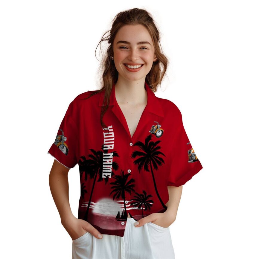 Customized Motorcycle Ocean Sunset Hawaiian Shirt Top rated