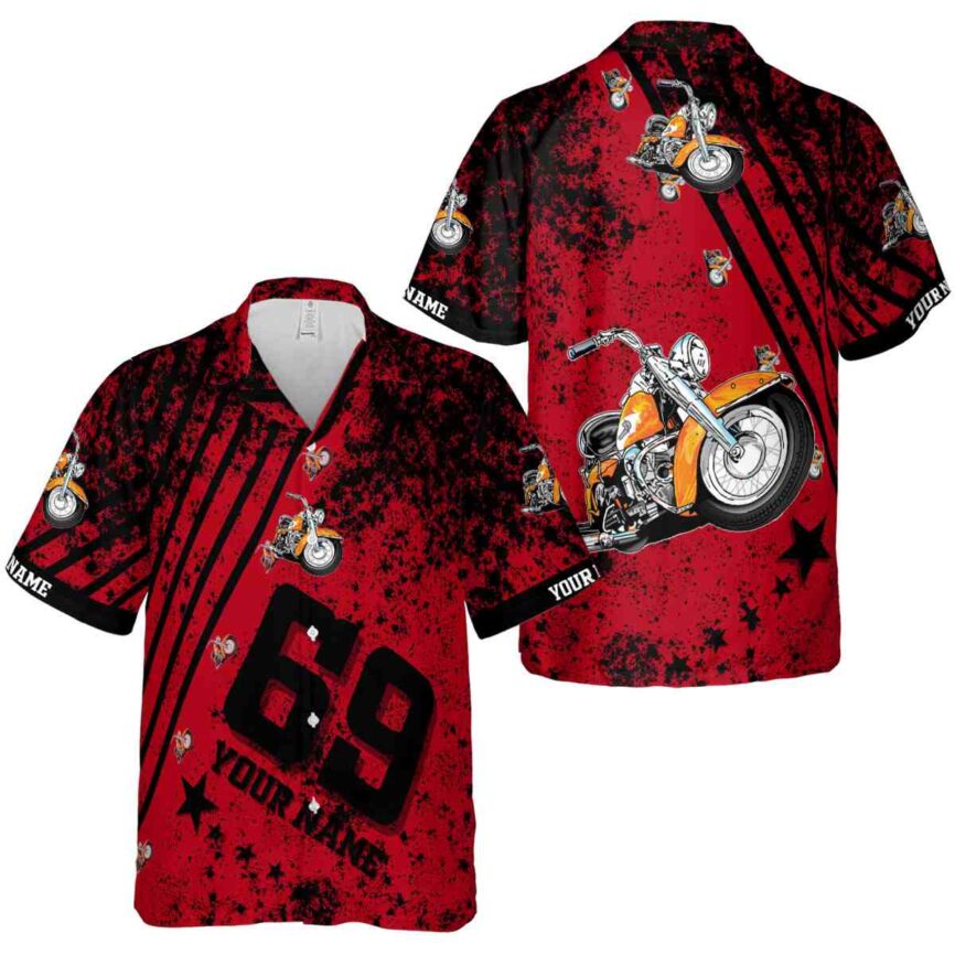 Customized Motorcycle Stripe Burst Hawaiian Shirt Premium grade
