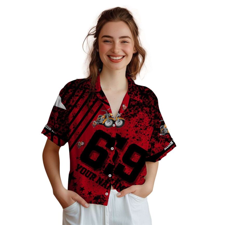 Customized Motorcycle Stripe Burst Hawaiian Shirt Top rated