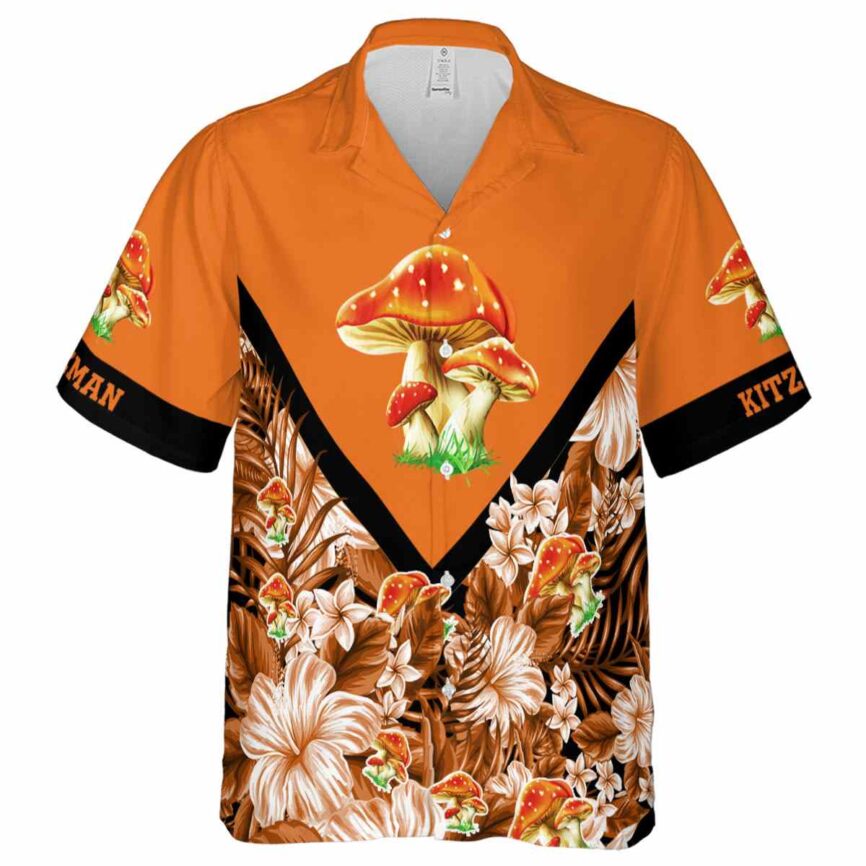 Customized Mushroom Bold Floral Number Hawaiian Shirt Fashion forward