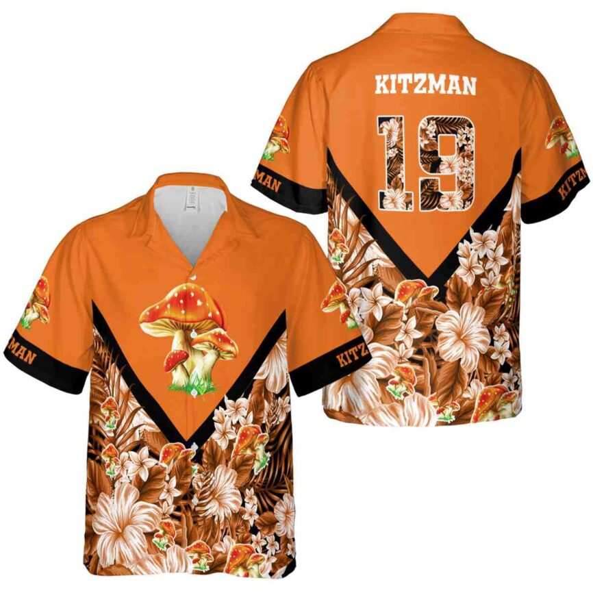 Customized Mushroom Bold Floral Number Hawaiian Shirt Premium grade