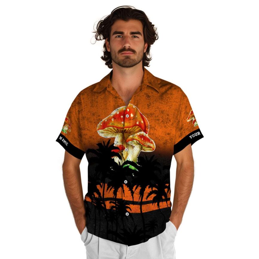 Customized Mushroom Sunset Gradient Hawaiian Shirt New Arrival