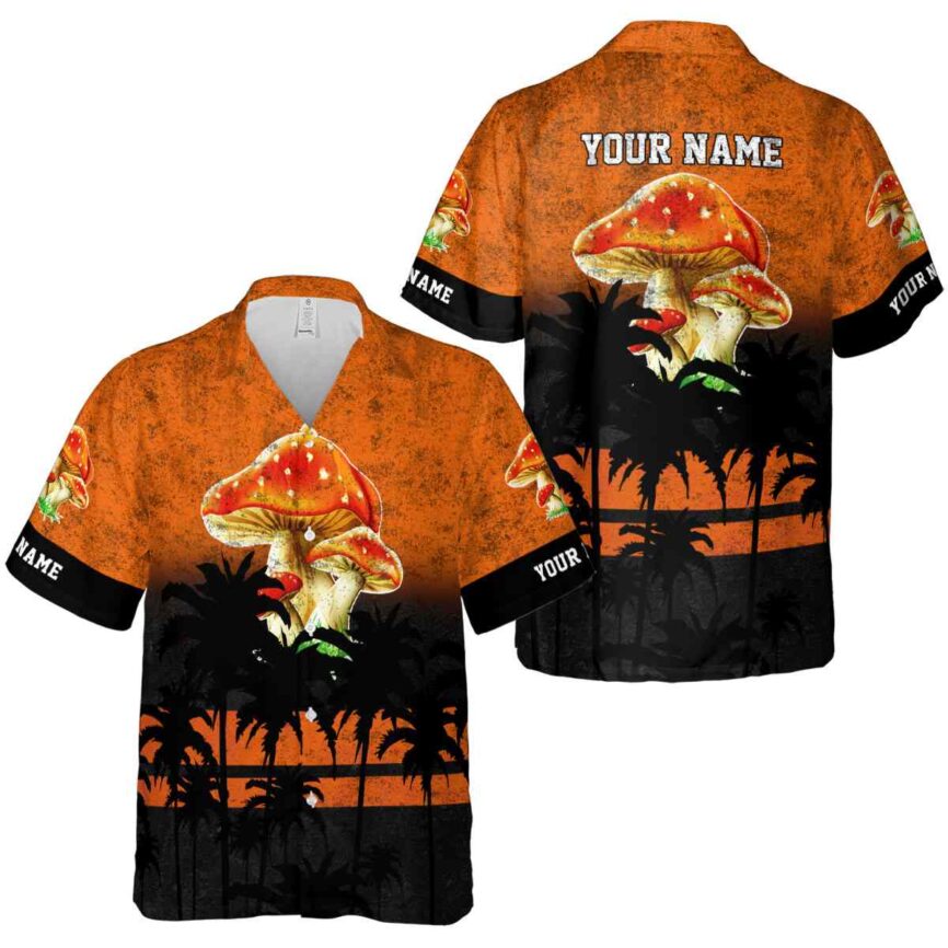 Customized Mushroom Sunset Gradient Hawaiian Shirt Premium grade