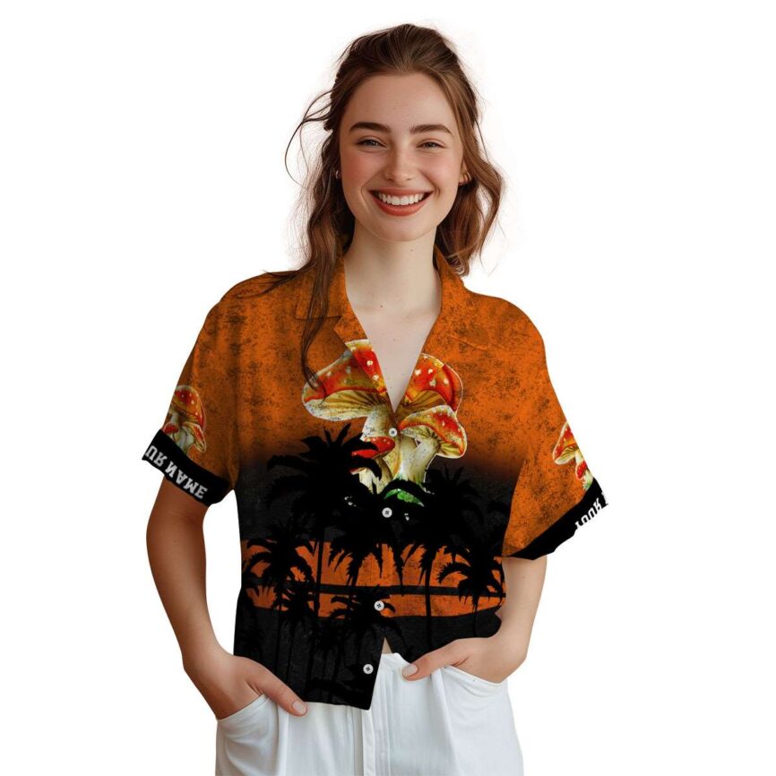 Customized Mushroom Sunset Gradient Hawaiian Shirt Top rated
