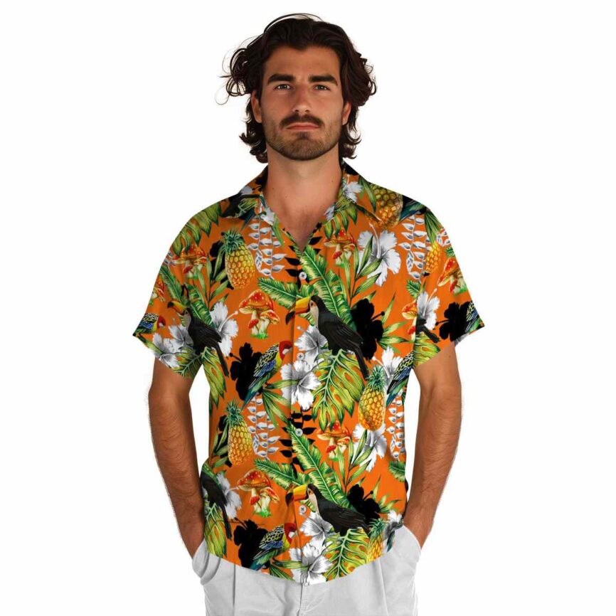 Customized Mushroom Toucan Bird Hawaiian Shirt New Arrival