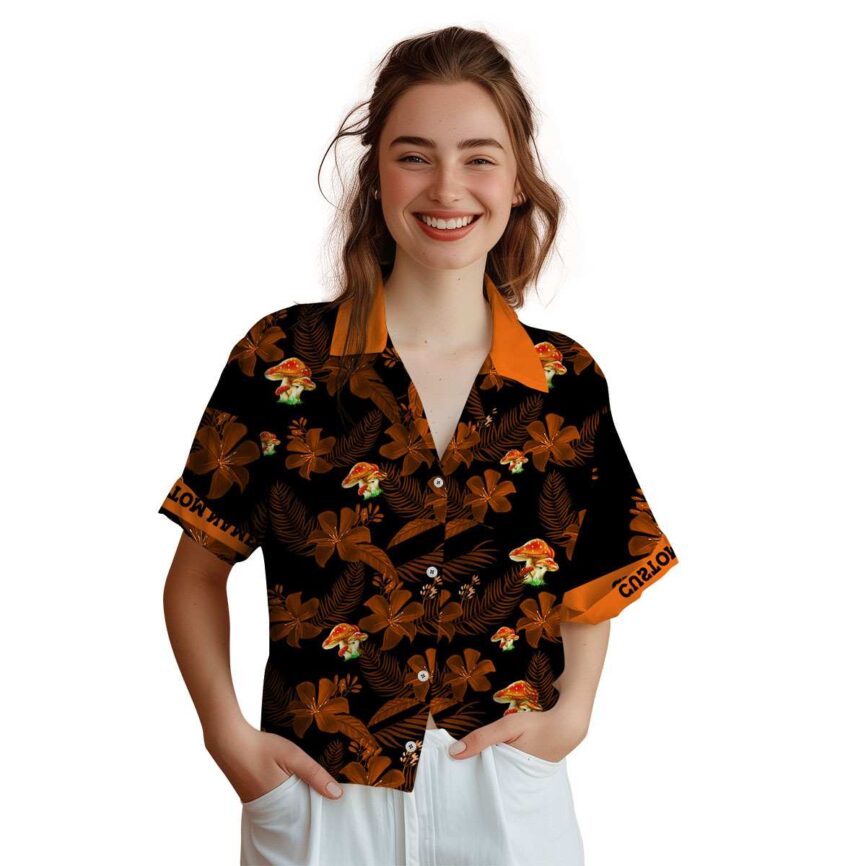 Customized Mushroom Tropical Flower Hawaiian Shirt Top rated