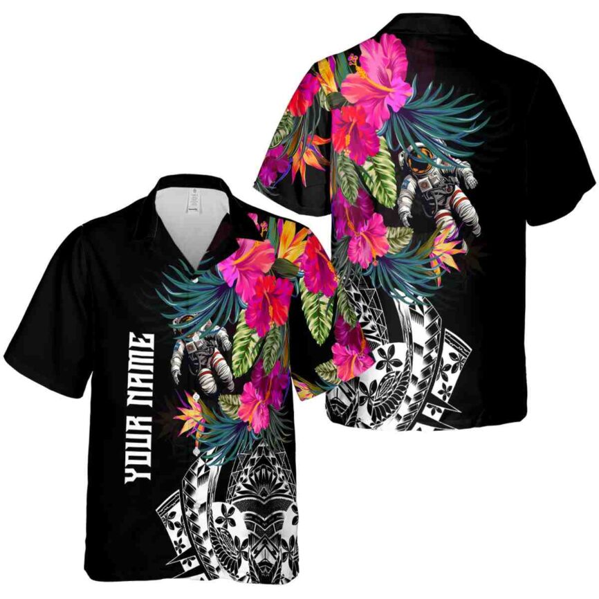Customized Nasa Polynesian Flowers Hawaiian Shirt Premium grade