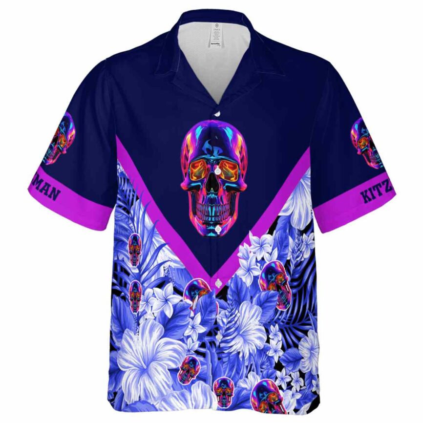 Customized Neon Bold Floral Number Hawaiian Shirt Fashion forward