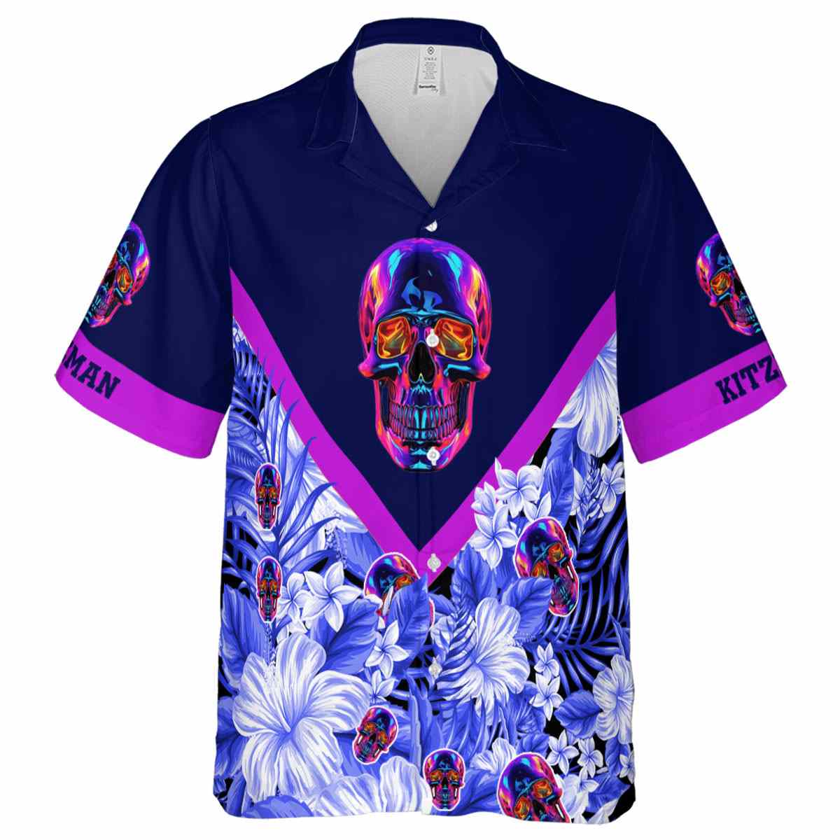 Customized Neon Bold Floral Number Hawaiian Shirt Fashion forward Customized Neon Bold Floral Number Hawaiian Shirt Fashion forward