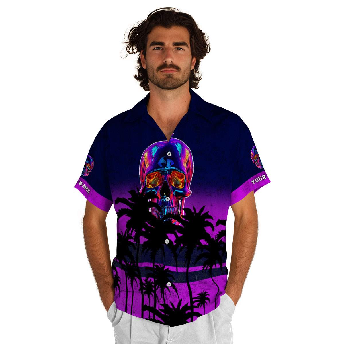 Customized Neon Sunset Gradient Hawaiian Shirt New Arrival Customized Neon Sunset Gradient Hawaiian Shirt New Arrival