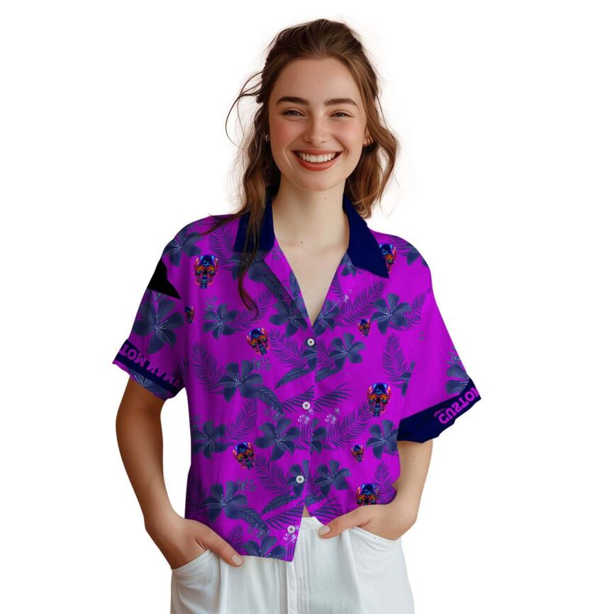 Customized Neon Tropical Flower Hawaiian Shirt Top rated