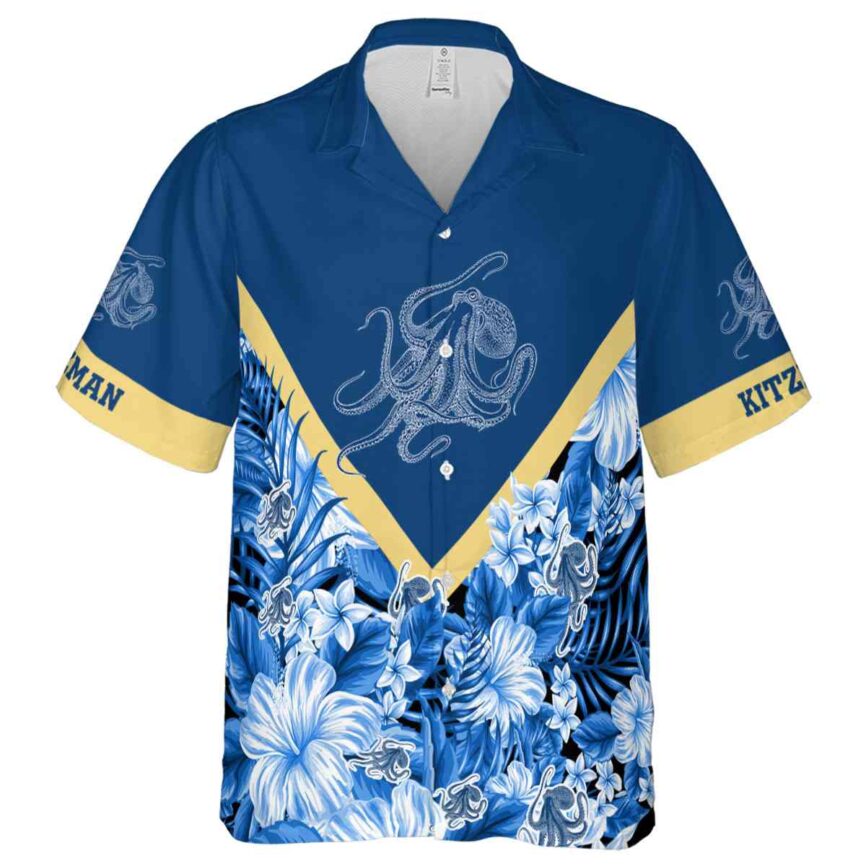 Customized Octopus Bold Floral Number Hawaiian Shirt Fashion forward
