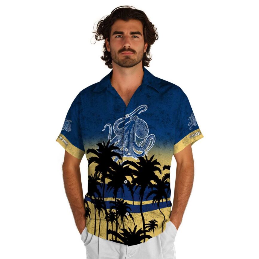 Customized Octopus Sunset Gradient Hawaiian Shirt New Arrival