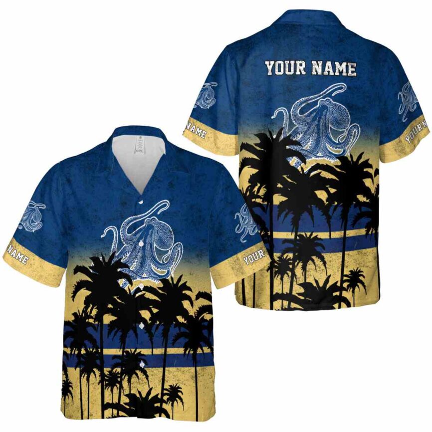 Customized Octopus Sunset Gradient Hawaiian Shirt Premium grade