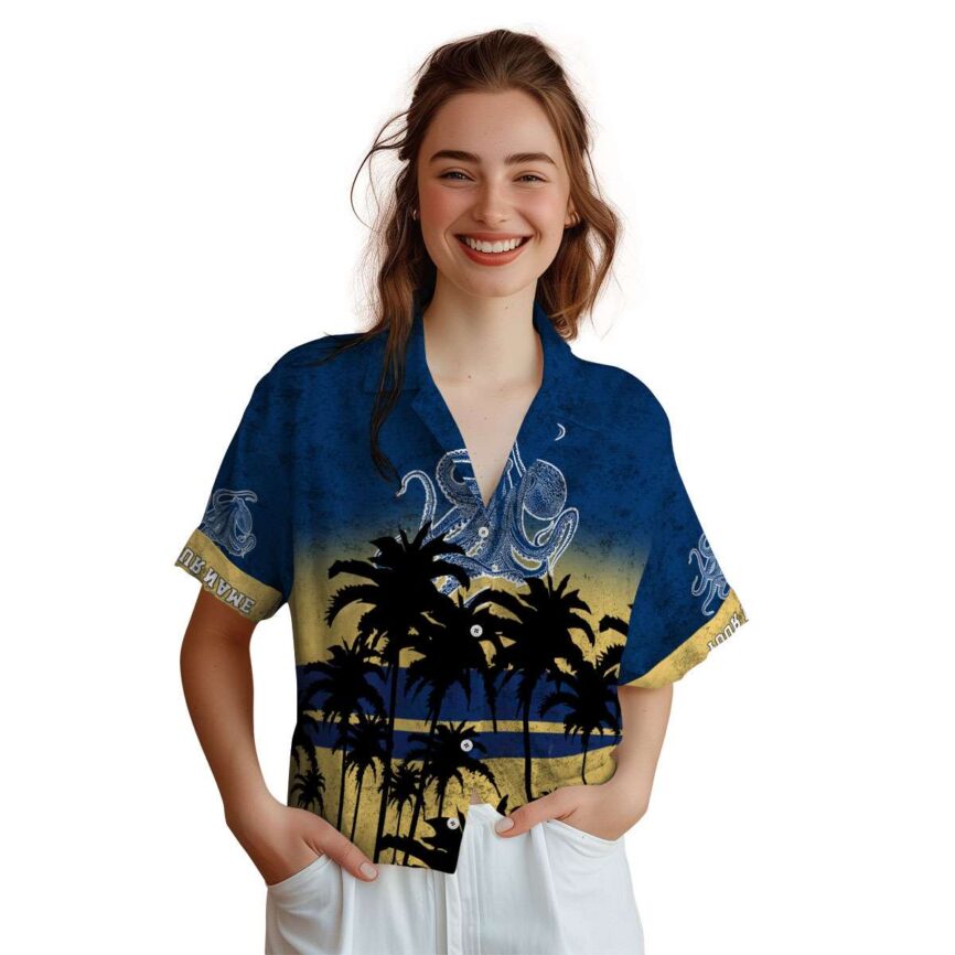 Customized Octopus Sunset Gradient Hawaiian Shirt Top rated