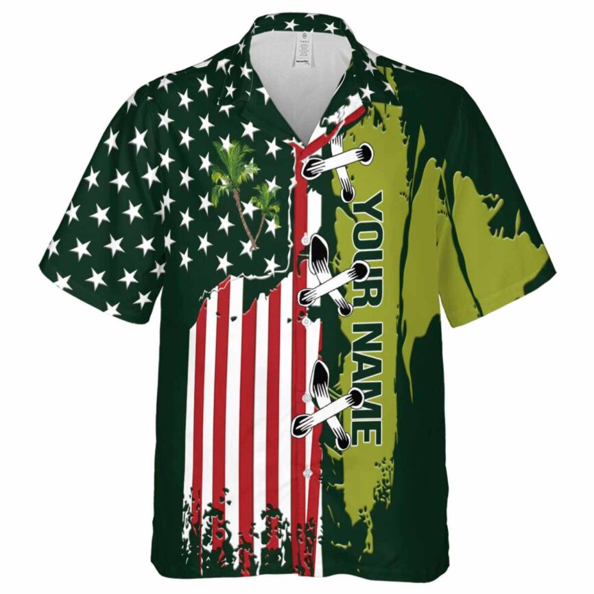 Customized Palm Tree Flag Stitches Hawaiian Shirt Fashion forward