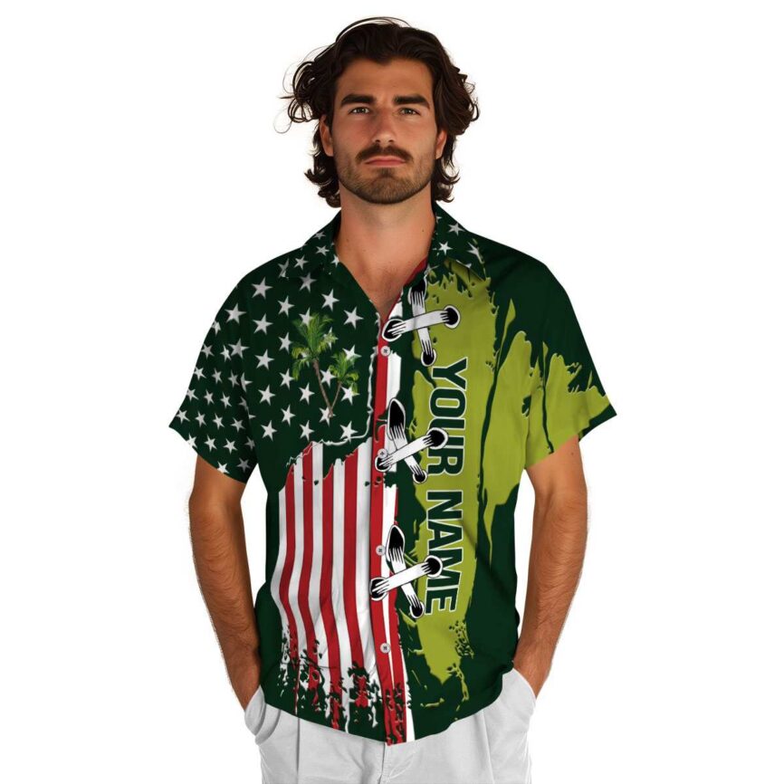 Customized Palm Tree Flag Stitches Hawaiian Shirt New Arrival