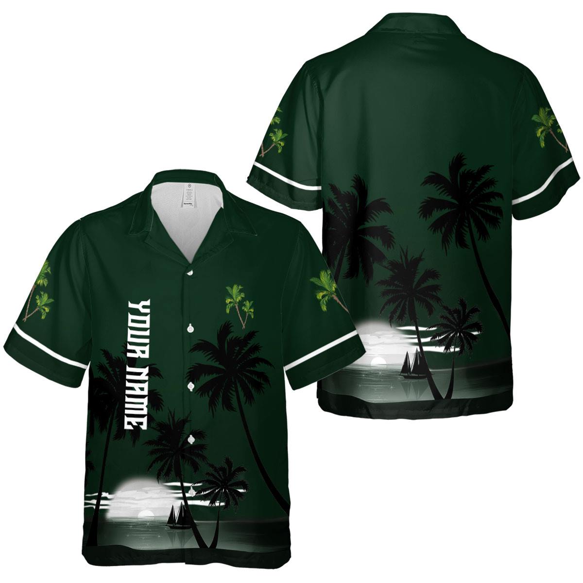 Customized Palm Tree Ocean Sunset Hawaiian Shirt Premium grade Customized Palm Tree Ocean Sunset Hawaiian Shirt Premium grade