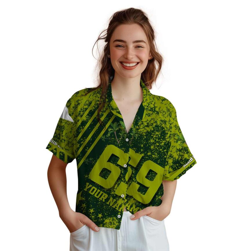 Customized Palm Tree Stripe Burst Hawaiian Shirt Top rated
