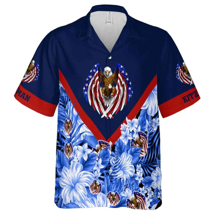 Customized Patriotic Bold Floral Number Hawaiian Shirt Fashion forward