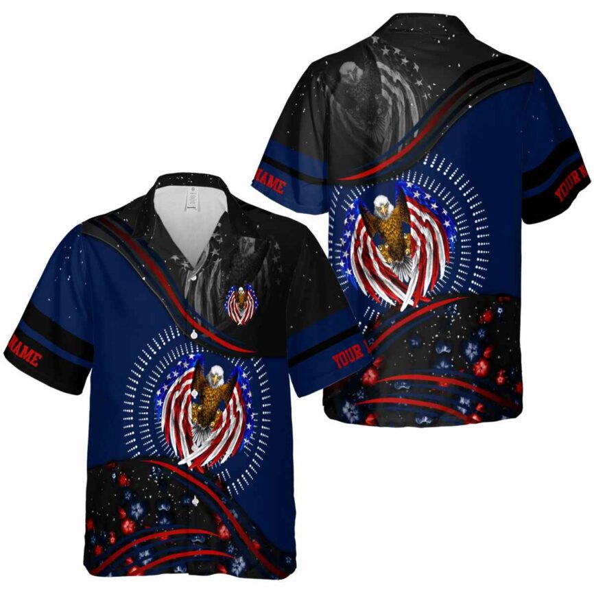 Customized Patriotic Dynamic Swirl Hawaiian Shirt Premium grade