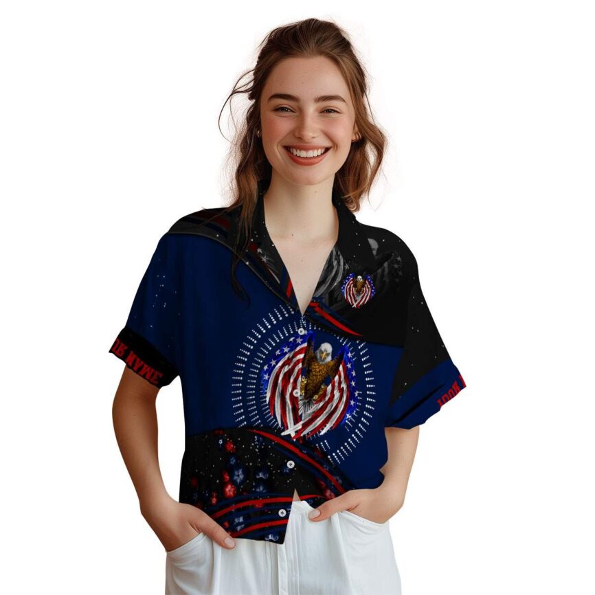 Customized Patriotic Dynamic Swirl Hawaiian Shirt Top rated