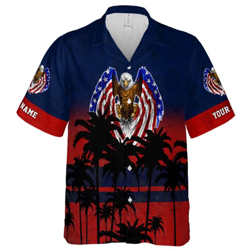 Customized Patriotic Sunset Gradient Hawaiian Shirt Fashion forward