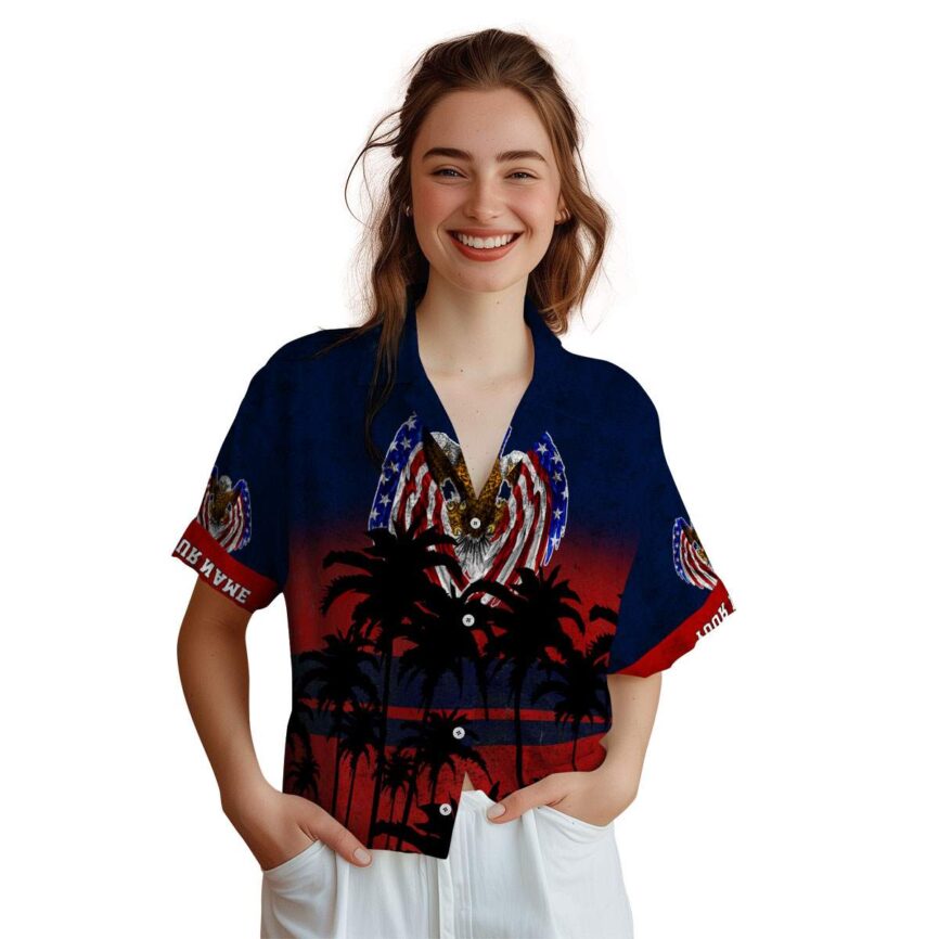 Customized Patriotic Sunset Gradient Hawaiian Shirt Top rated