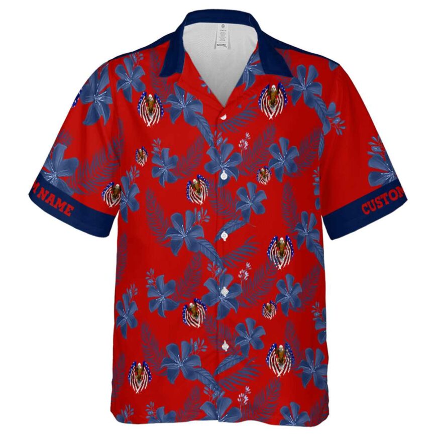 Customized Patriotic Tropical Flower Hawaiian Shirt Fashion forward