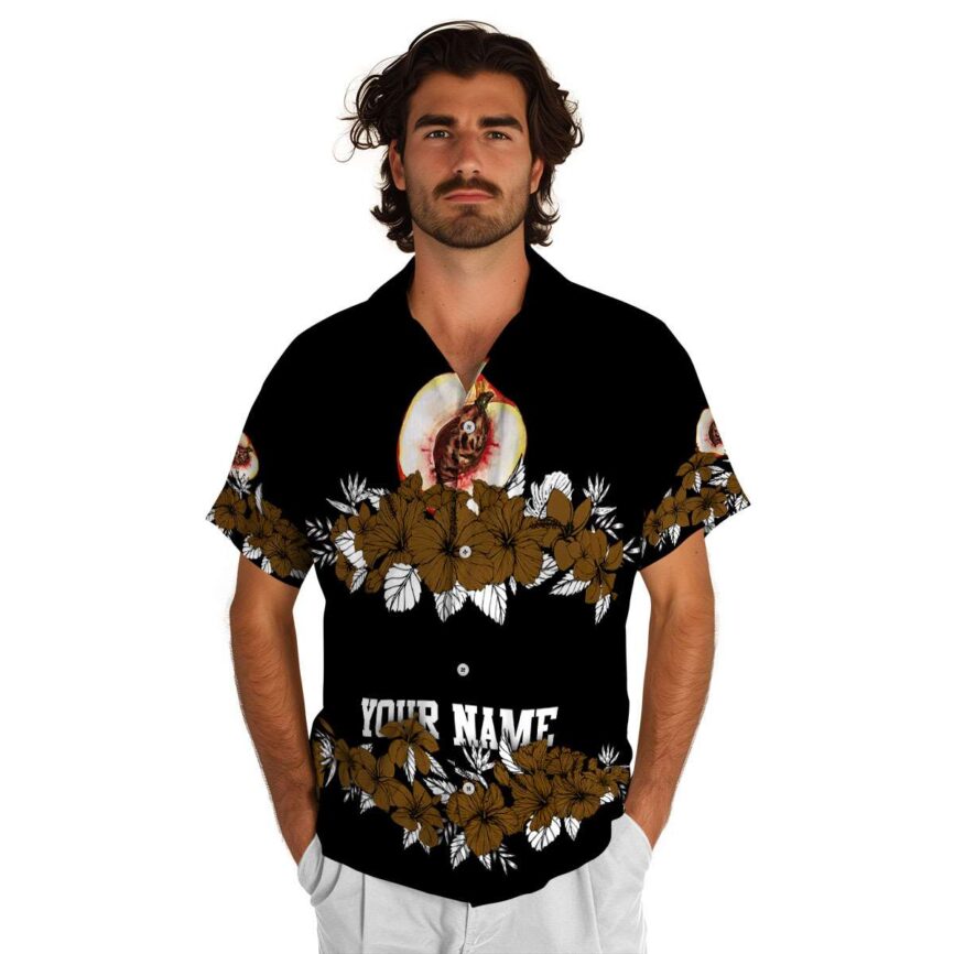 Customized Peach Hibiscus Band Hawaiian Shirt New Arrival