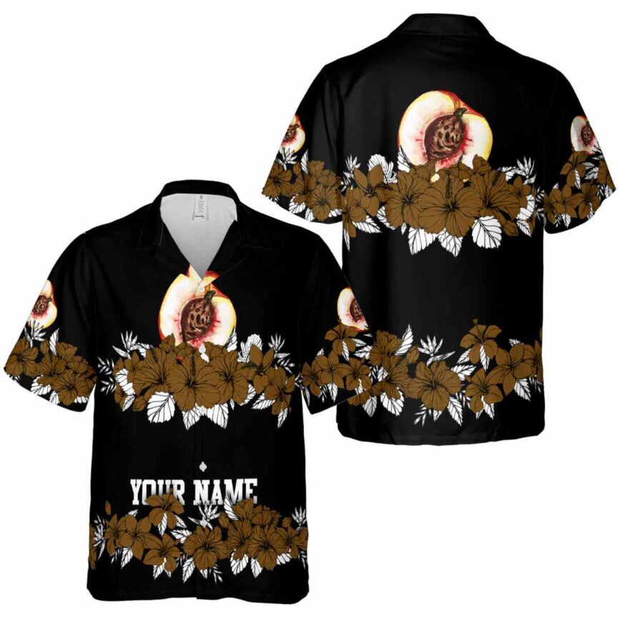 Customized Peach Hibiscus Band Hawaiian Shirt Premium grade