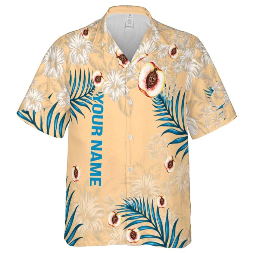 Customized Peach Hibiscus Pattern Hawaiian Shirt Fashion forward