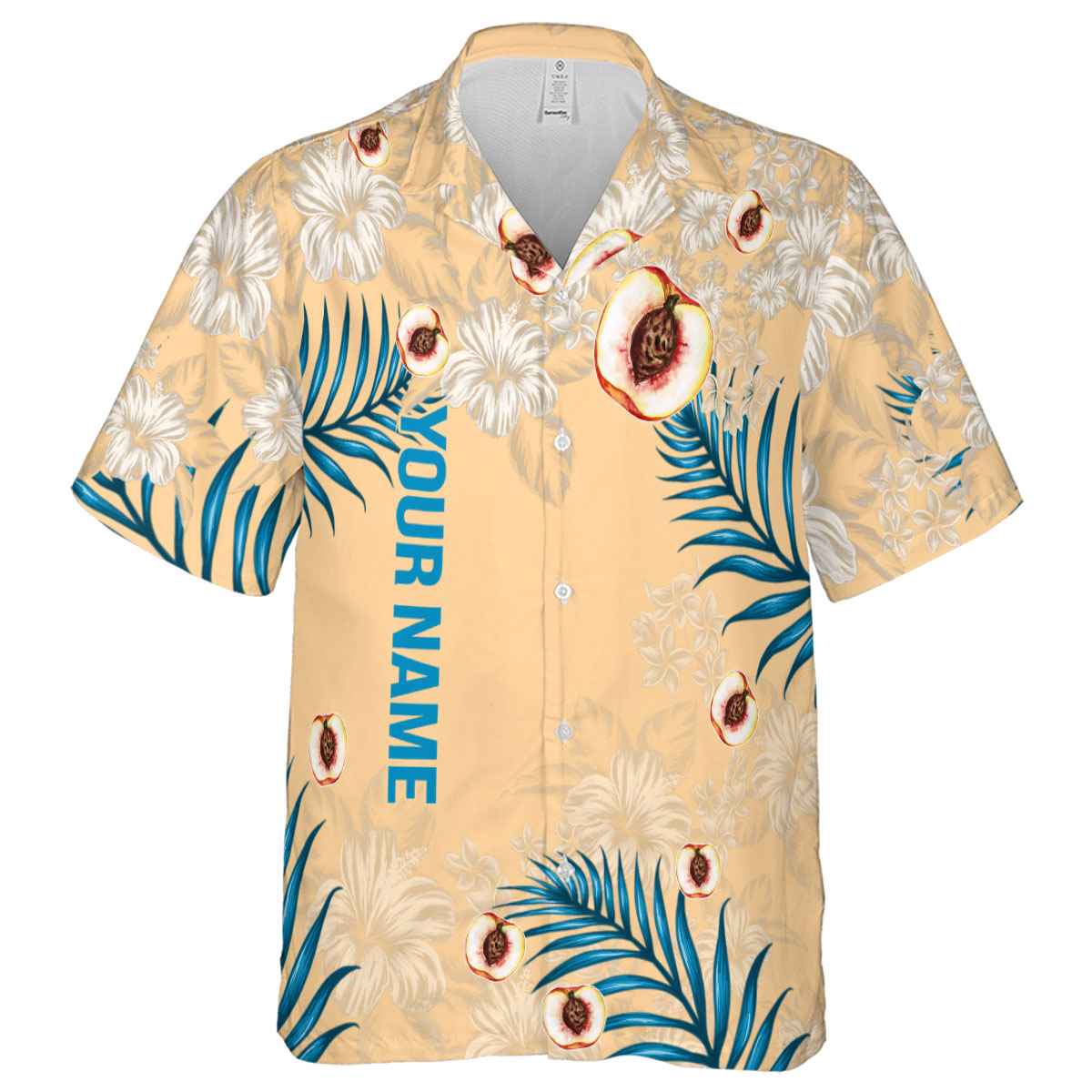 Customized Peach Hibiscus Pattern Hawaiian Shirt Fashion forward Customized Peach Hibiscus Pattern Hawaiian Shirt Fashion forward