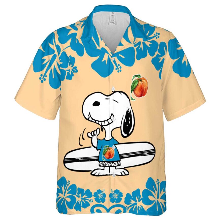 Customized Peach Surfing Snoopy Hawaiian Shirt Fashion forward