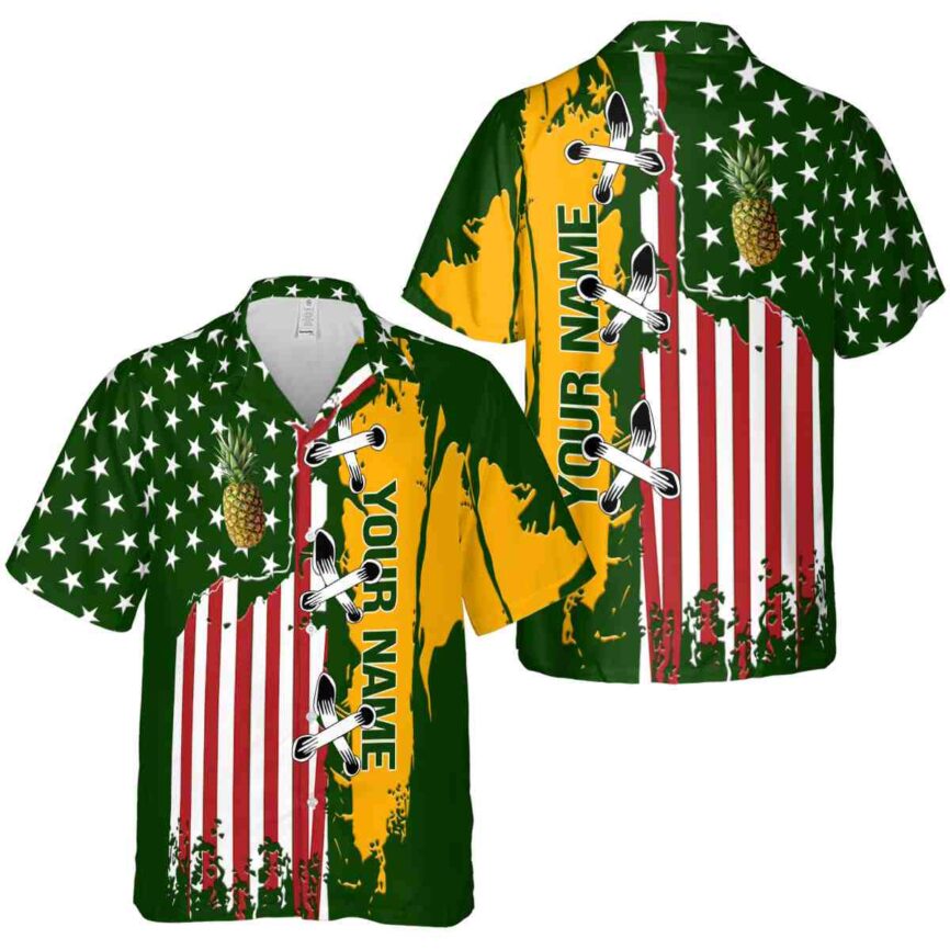 Customized Pineapple Flag Stitches Hawaiian Shirt Premium grade