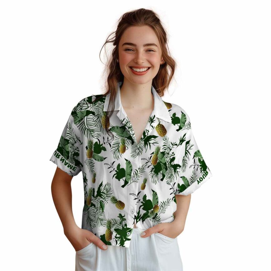Customized Pineapple Leafy Accents Hawaiian Shirt Top rated