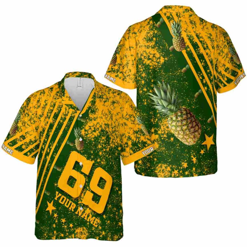 Customized Pineapple Stripe Burst Hawaiian Shirt Premium grade