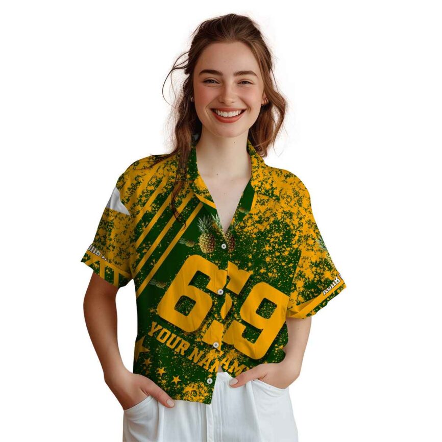 Customized Pineapple Stripe Burst Hawaiian Shirt Top rated