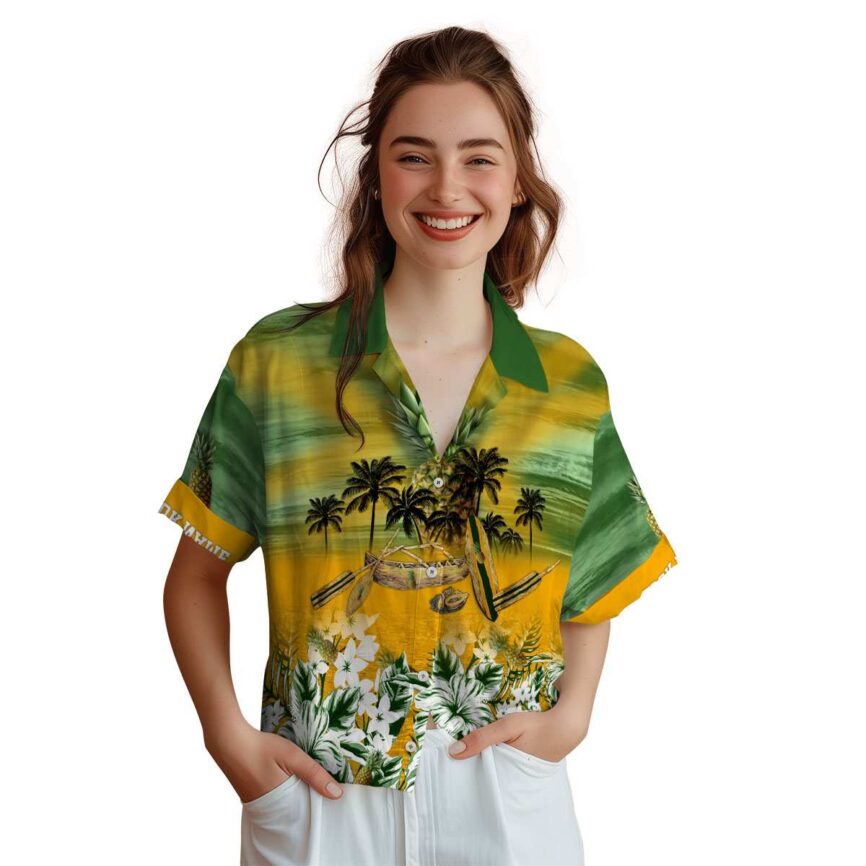 Customized Pineapple Sunset Beach Canoe Hawaiian Shirt Top rated