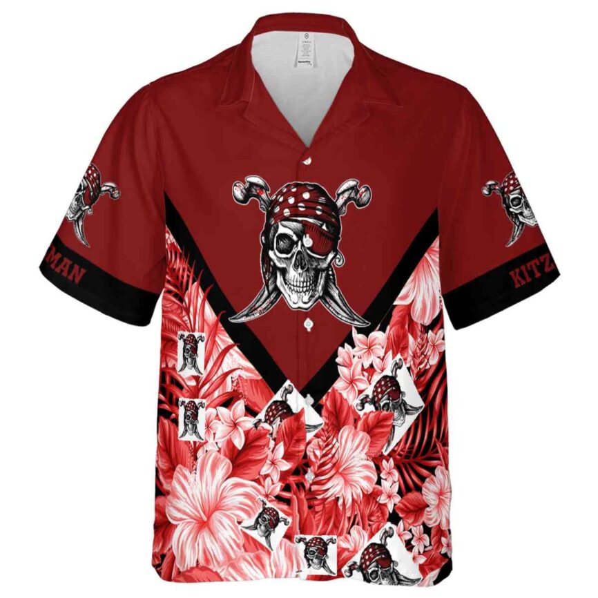 Customized Pirate Bold Floral Number Hawaiian Shirt Fashion forward