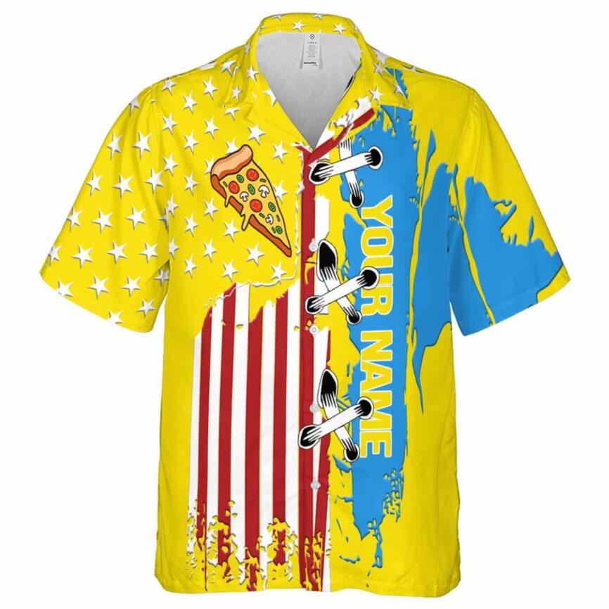 Customized Pizza Flag Stitches Hawaiian Shirt Fashion forward