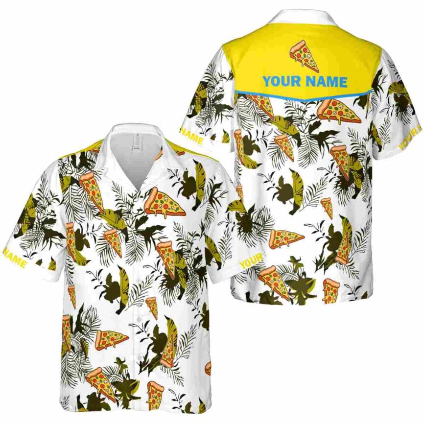 Customized Pizza Leafy Accents Hawaiian Shirt Premium grade