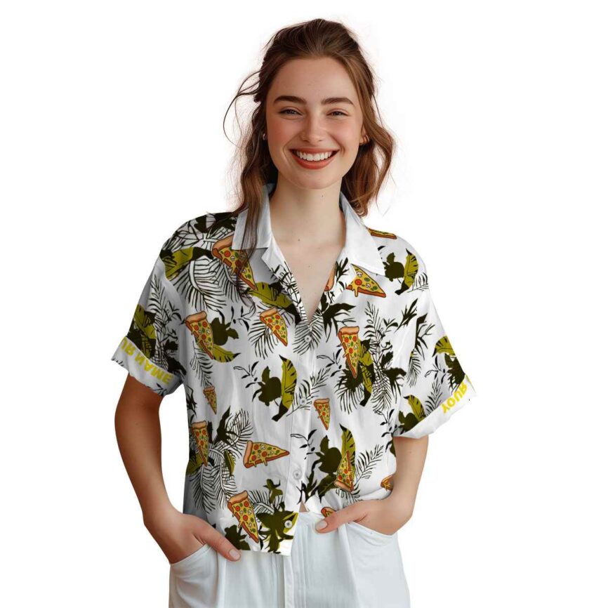 Customized Pizza Leafy Accents Hawaiian Shirt Top rated
