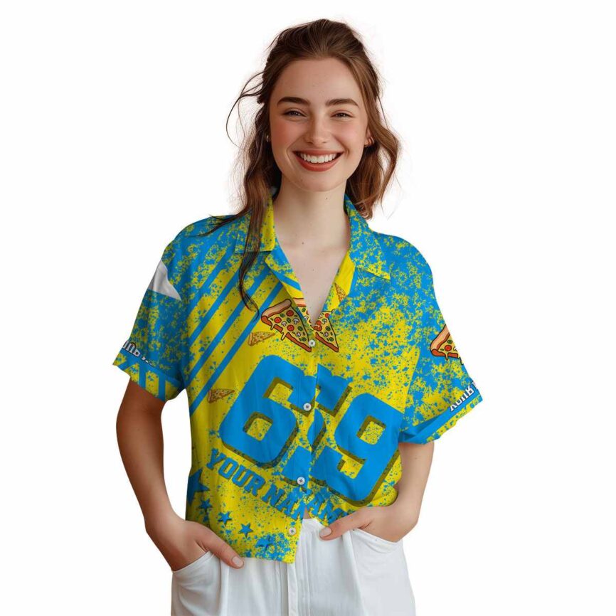 Customized Pizza Stripe Burst Hawaiian Shirt Top rated