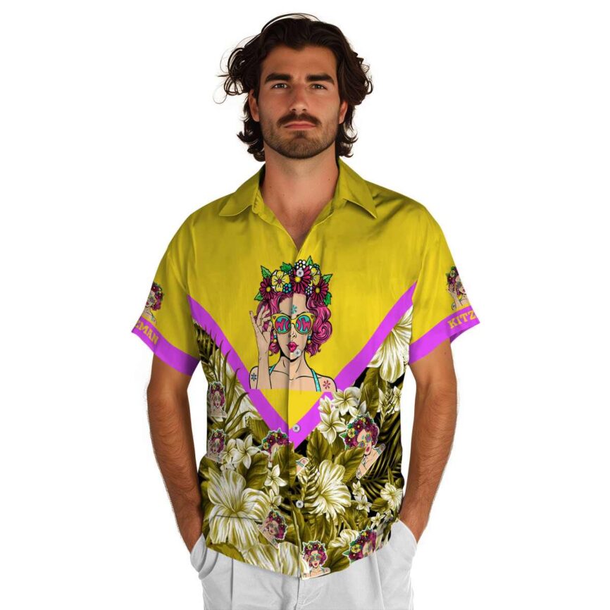 Customized Pop Bold Floral Number Hawaiian Shirt New Arrival