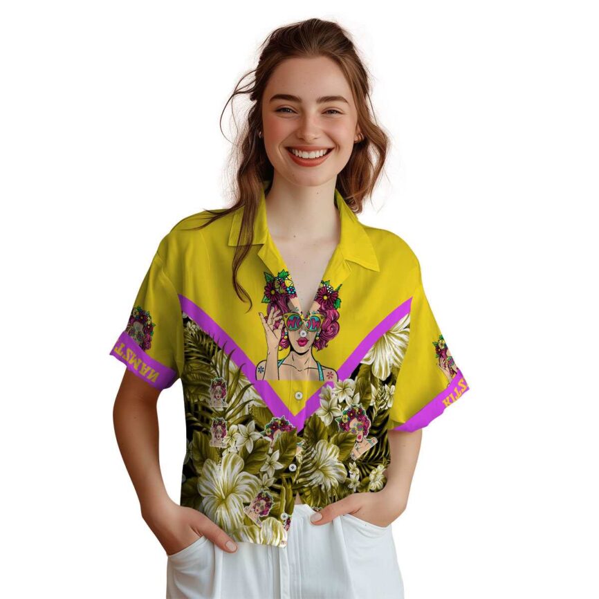 Customized Pop Bold Floral Number Hawaiian Shirt Top rated